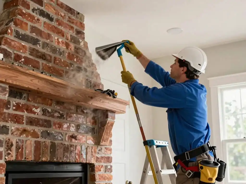 image showing dirty fireplace in a residential home